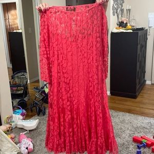 Beautiful lace coral dress